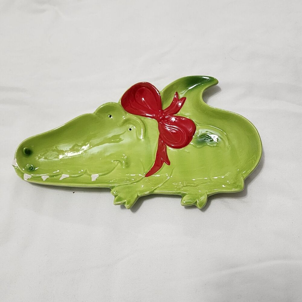 Brighten The Season Alligator Tray Trinket Candy Dish 12 Days of Florida Xmas